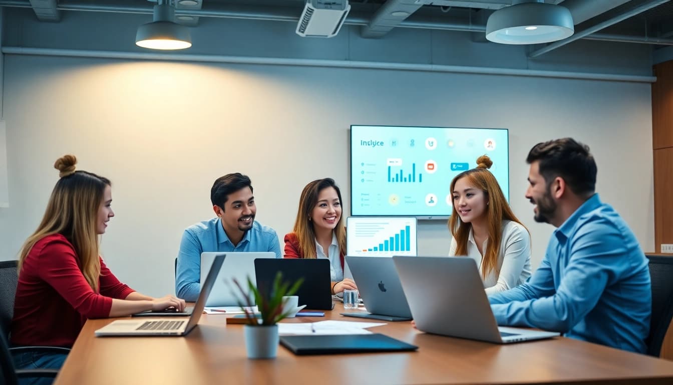 Enhance your tiktok smm panel experience with a dynamic marketing team collaborating on strategies.