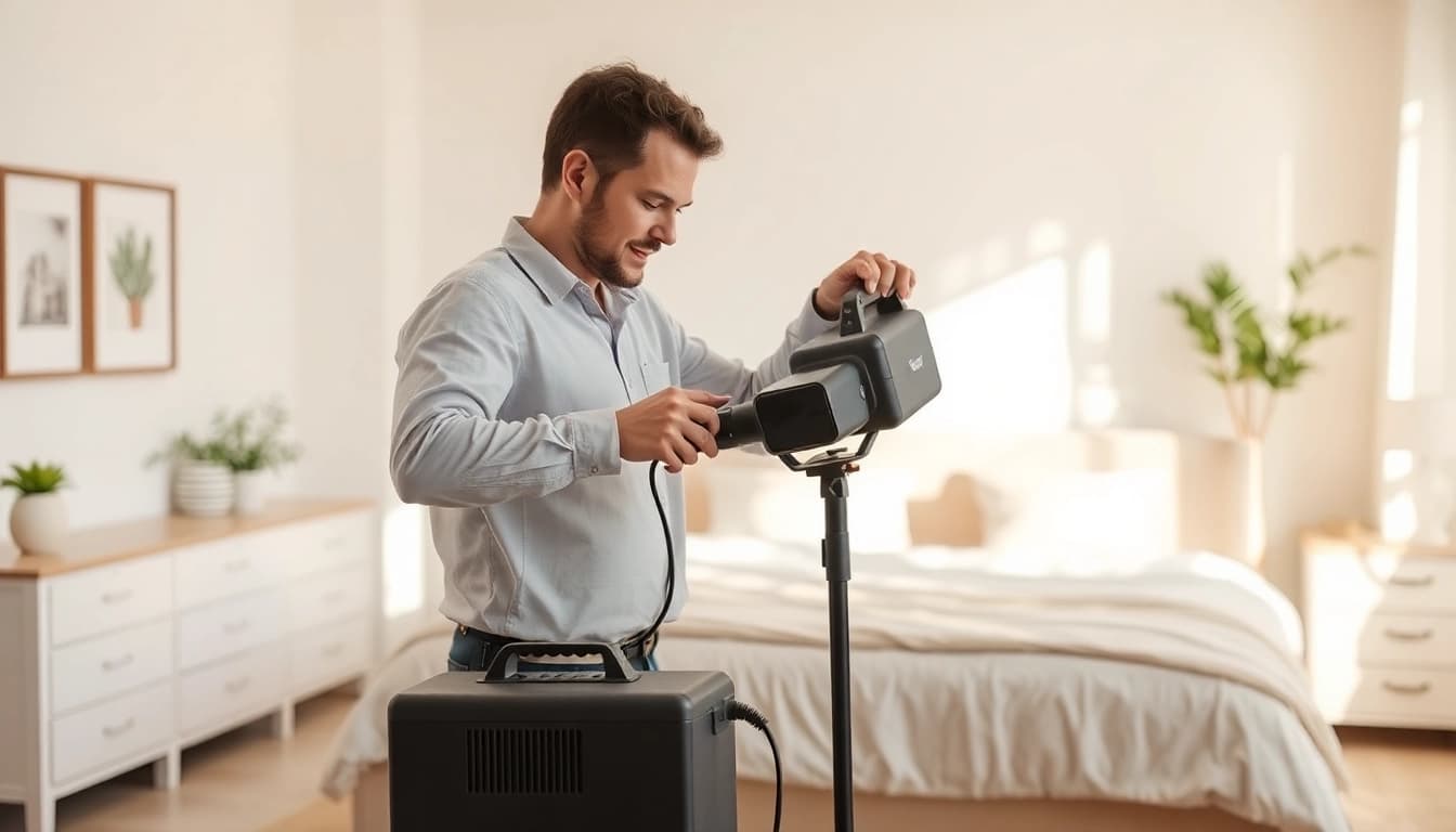 Engaging bed bug removal process in a modern home showcasing professional techniques and equipment.