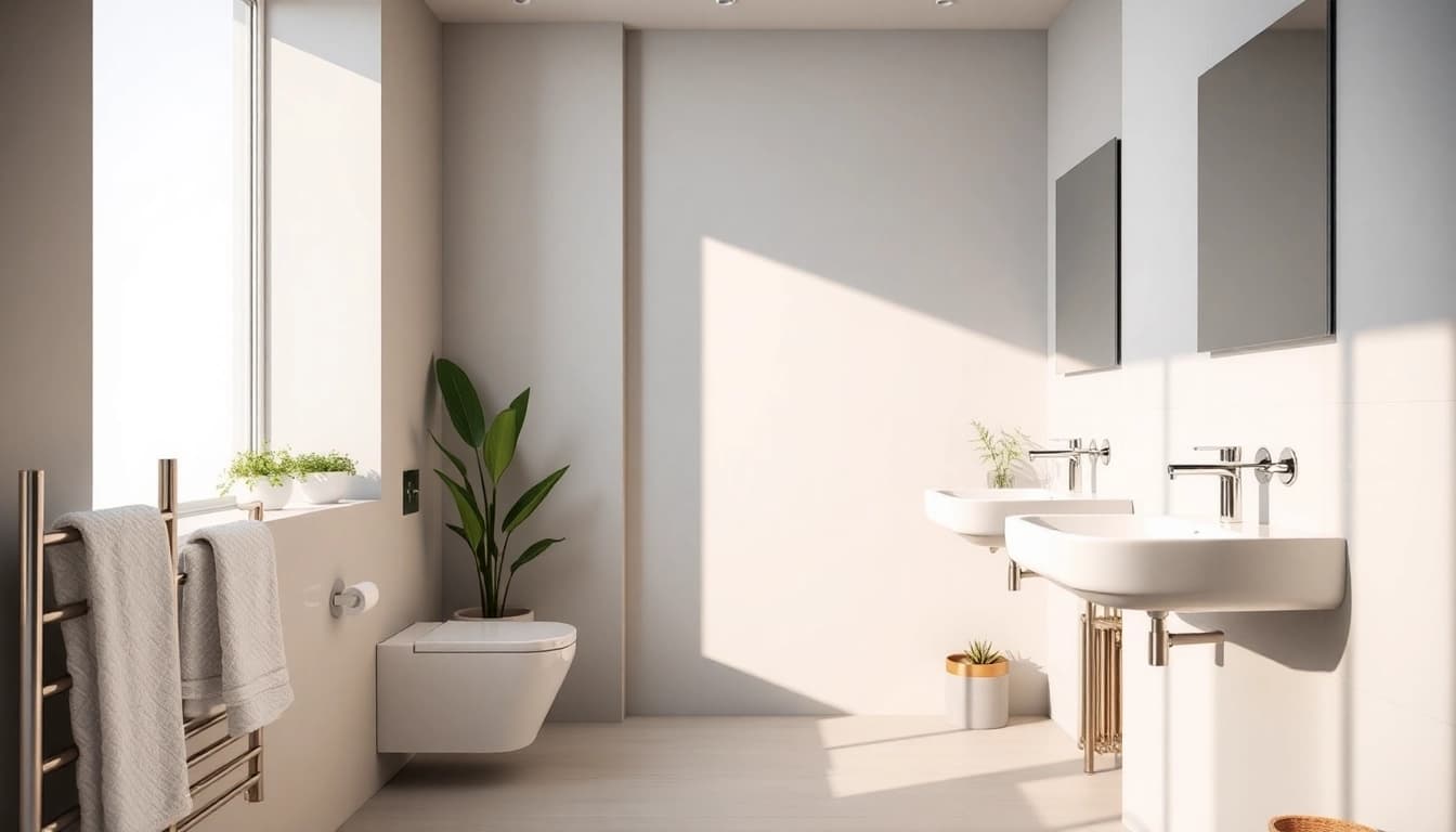 Sanitärlösungen von sonni sanitär GmbH in modernem Badezimmer-Design präsentieren.