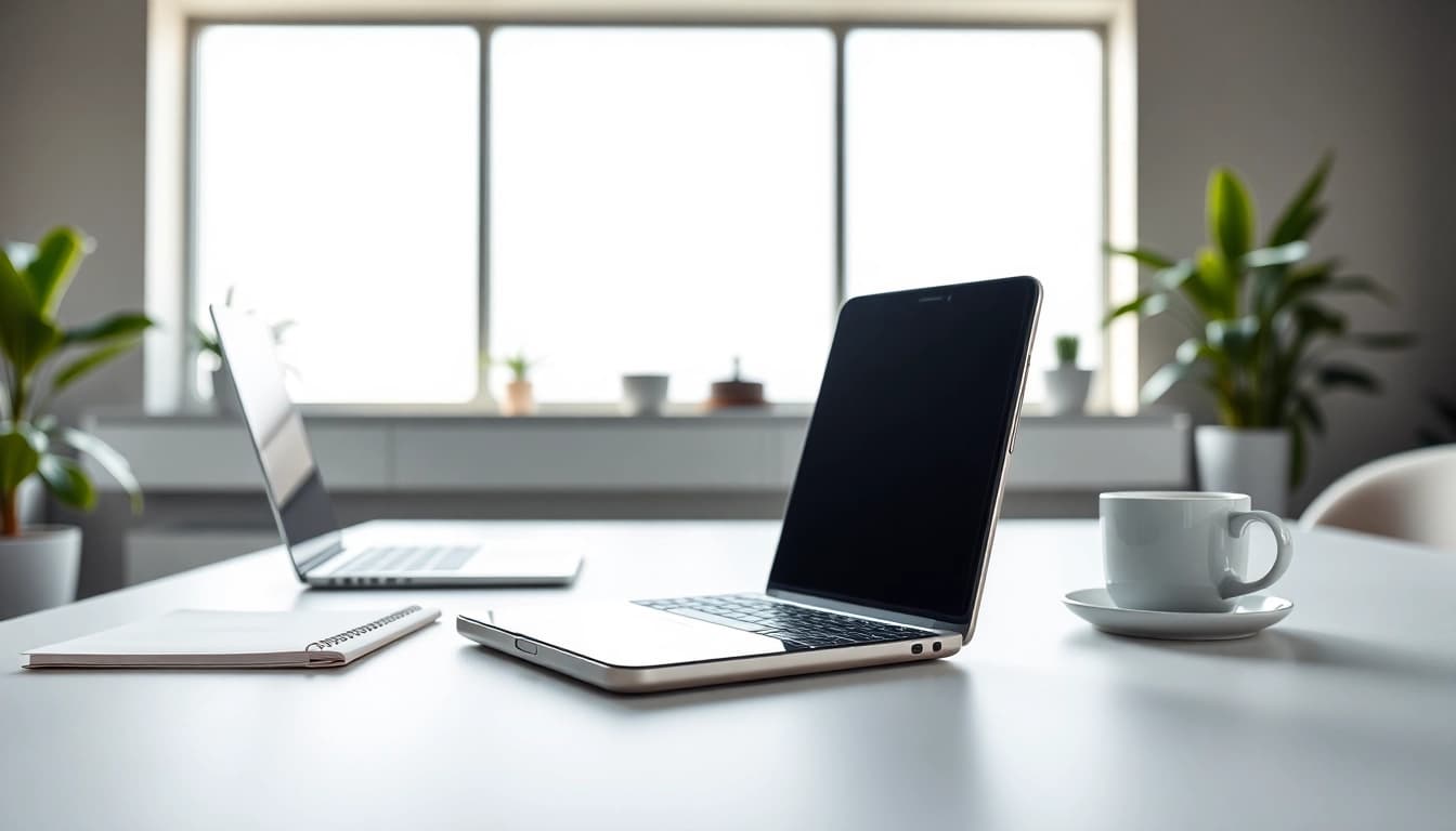 Samsung Galaxy S8 featured in a modern workspace with sleek design and natural lighting.