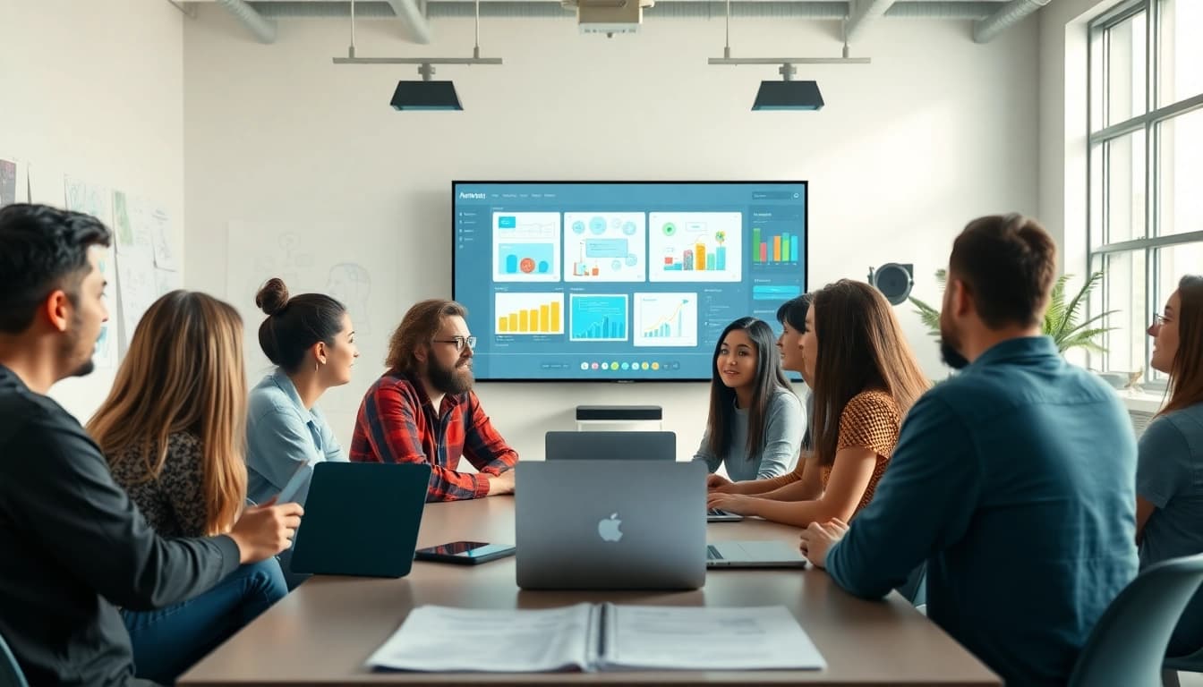 Erklärvideo Produktionsteam erstellt kreative Inhalte in einem modernen Studio.