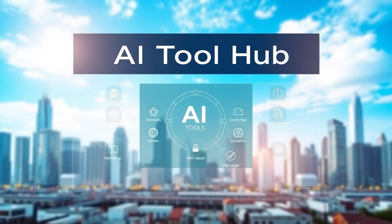 Discover a vibrant ai tool marketplace showcasing a futuristic digital interface with diverse AI tools.