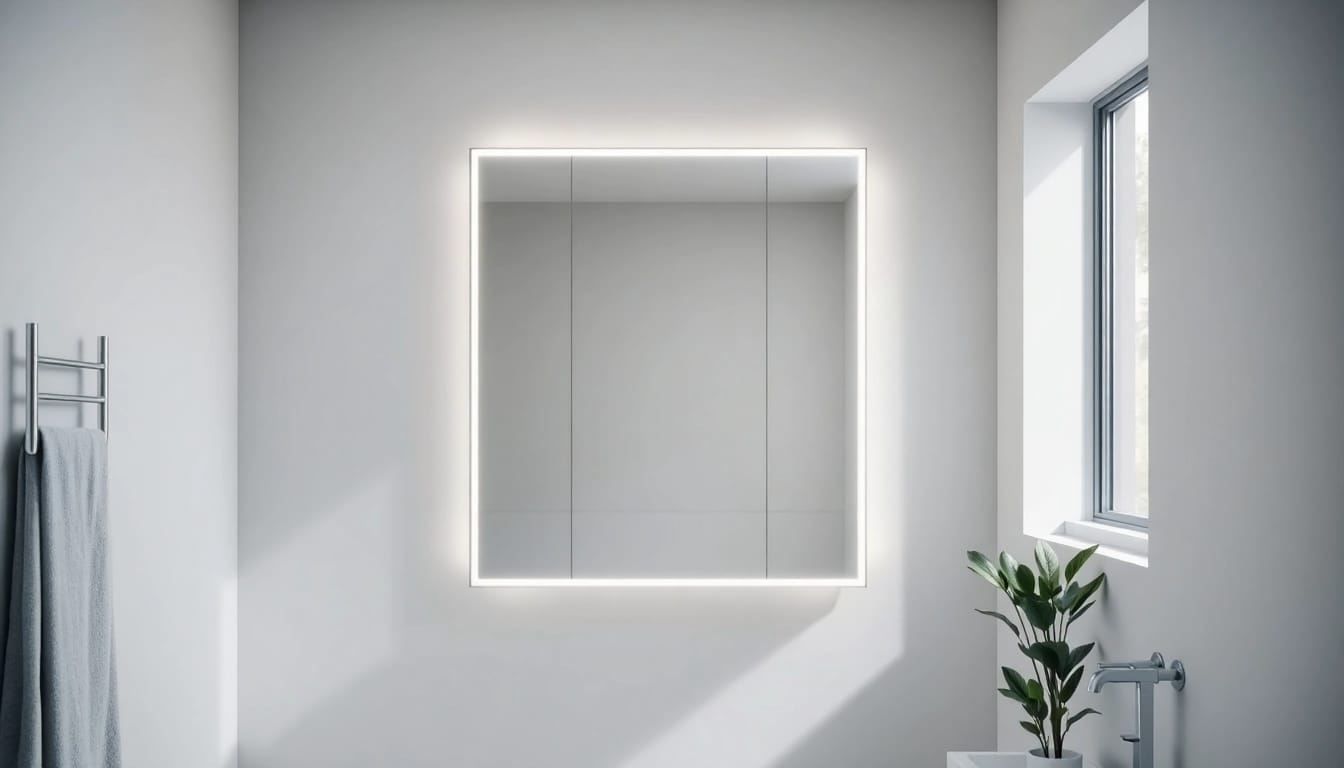 Gestalten Sie Ihr Badezimmer mit dem eleganten sonni Spiegelschrank und moderner LED-Beleuchtung.