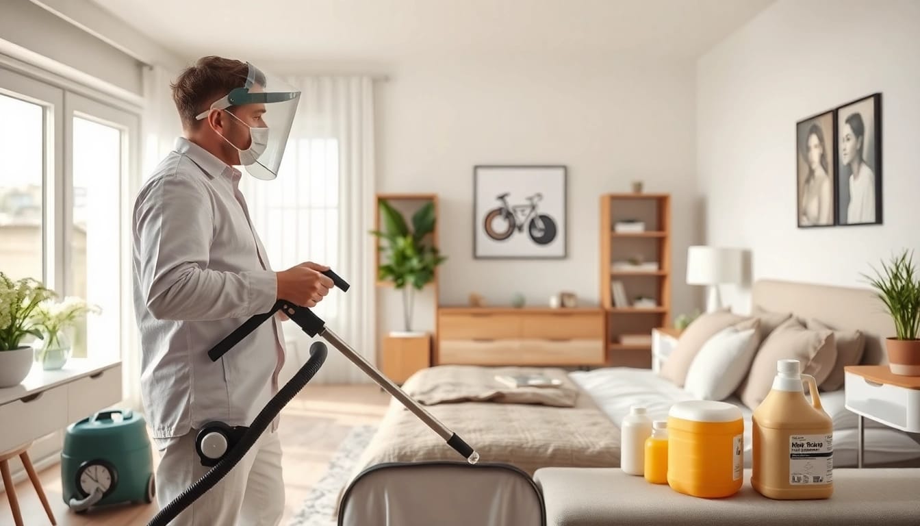 Treating bed bugs effectively with https://affordablebedbugexterminators.com in a professional home environment.