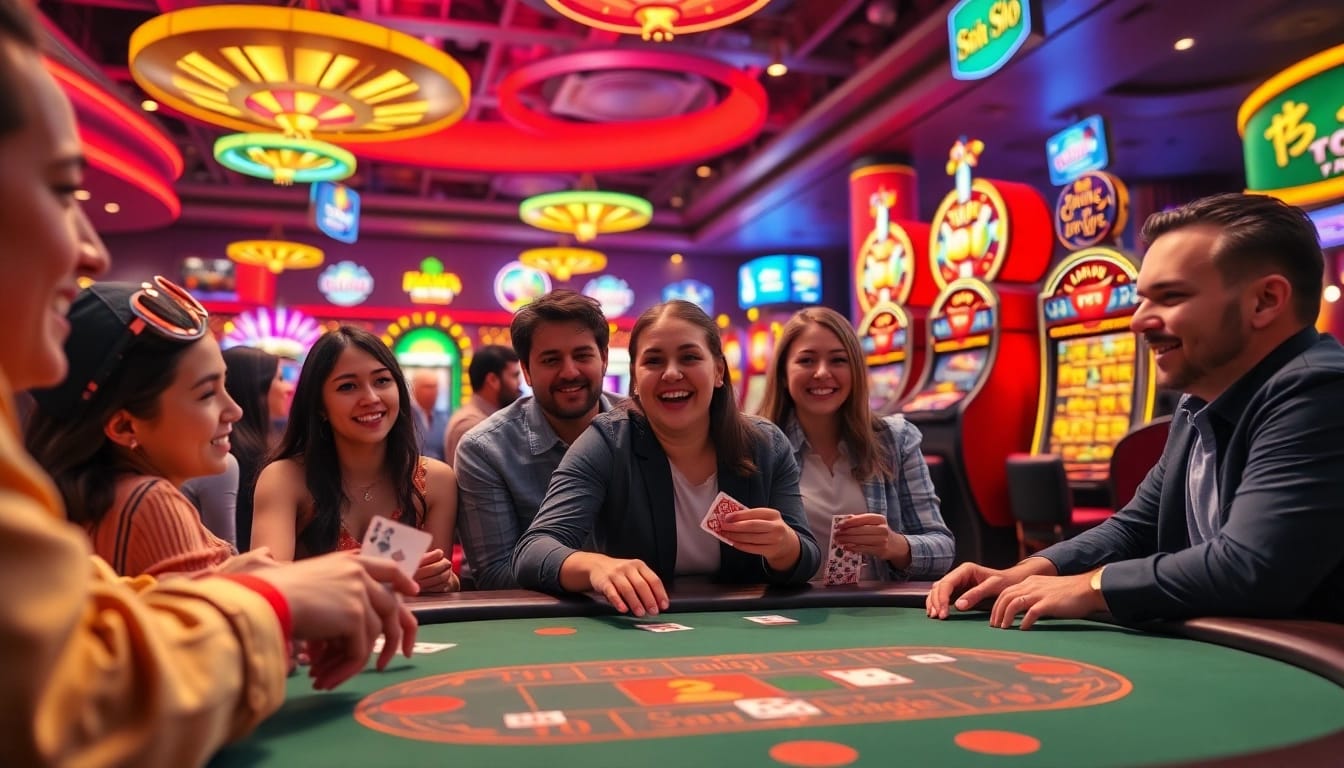 Players enjoying a thrilling game at a Non gamstop Casino Uk filled with excitement and energy.