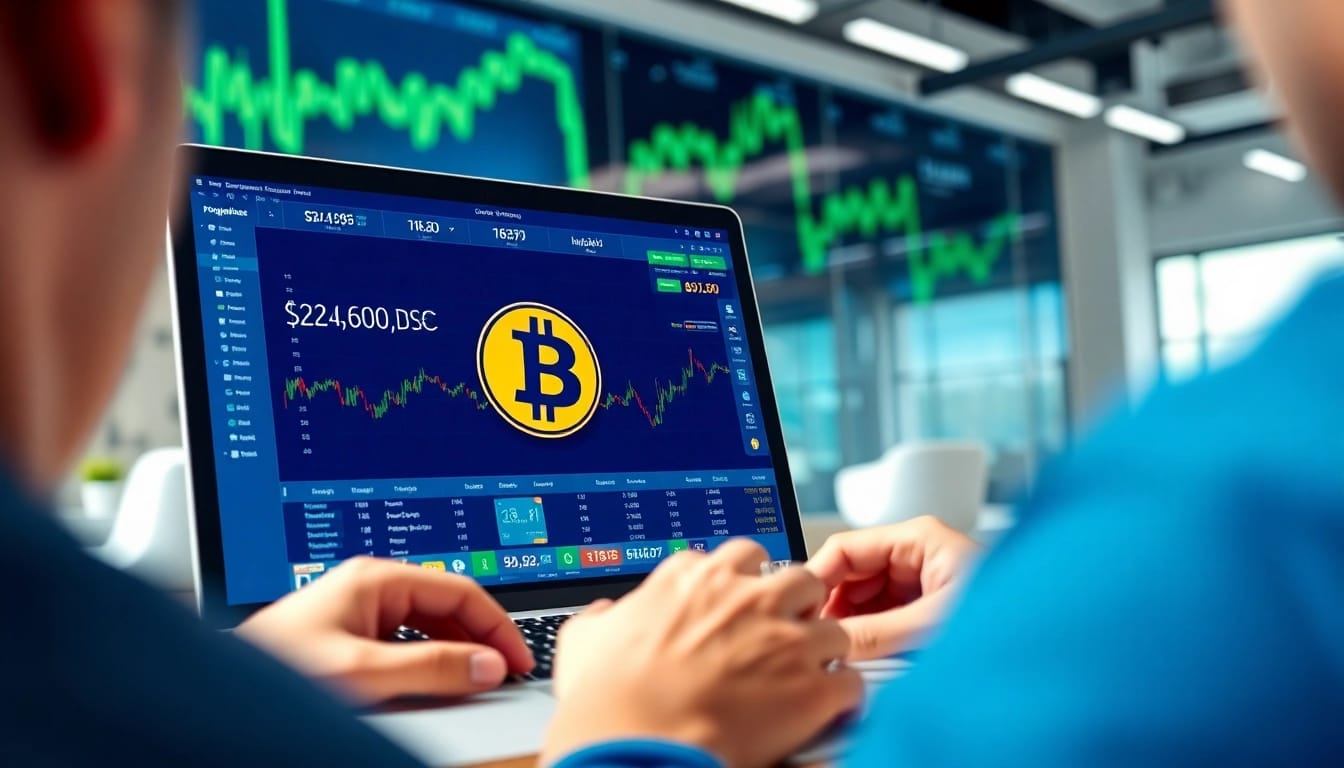 Acheter bitcoin en ligne avec démonstration sur un écran d'ordinateur portatif.