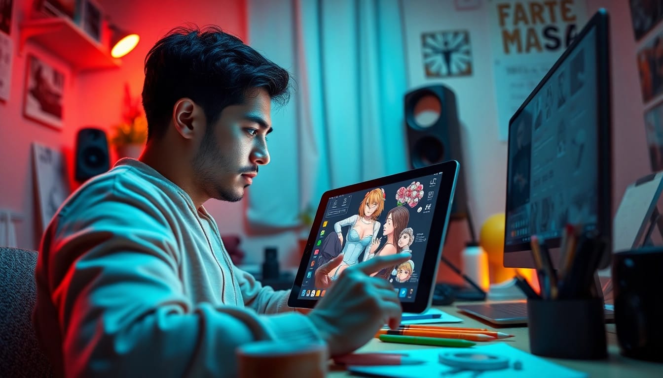 NSFW AI art generation scene showcasing digital creativity and immersive tools