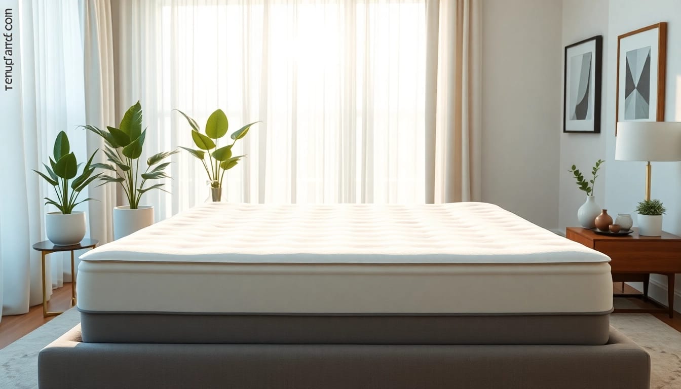 Enhance your sleep with the comfortable tempur cloud topper on a beautifully made bed.
