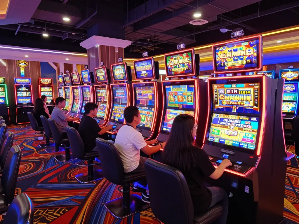 Spin vibrant slot machines for the latest slot gacor hari ini in a lively casino setting.