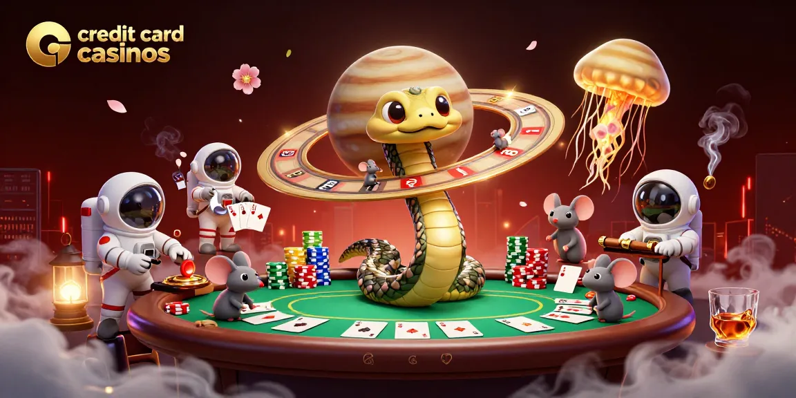 Bet at innovative credit card casinos featuring vibrant cosmic elements and engaging gameplay.