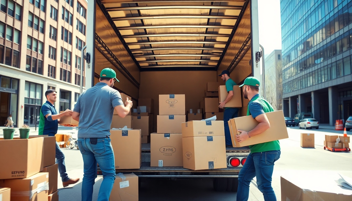 Efficient long distance movers Calgary loading a truck with household items during the move.