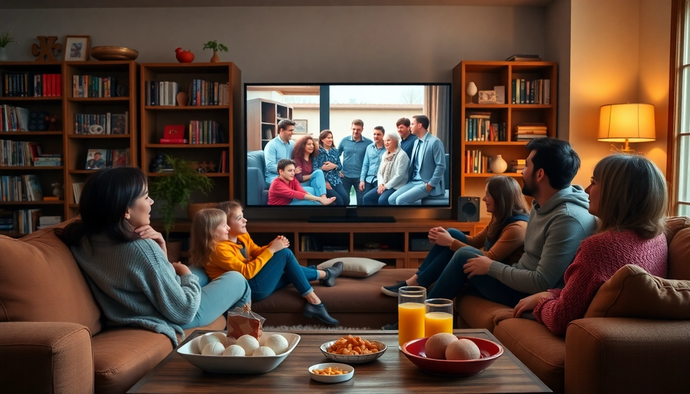 Enjoy family time as you watch TV series free in a cozy living room setting.