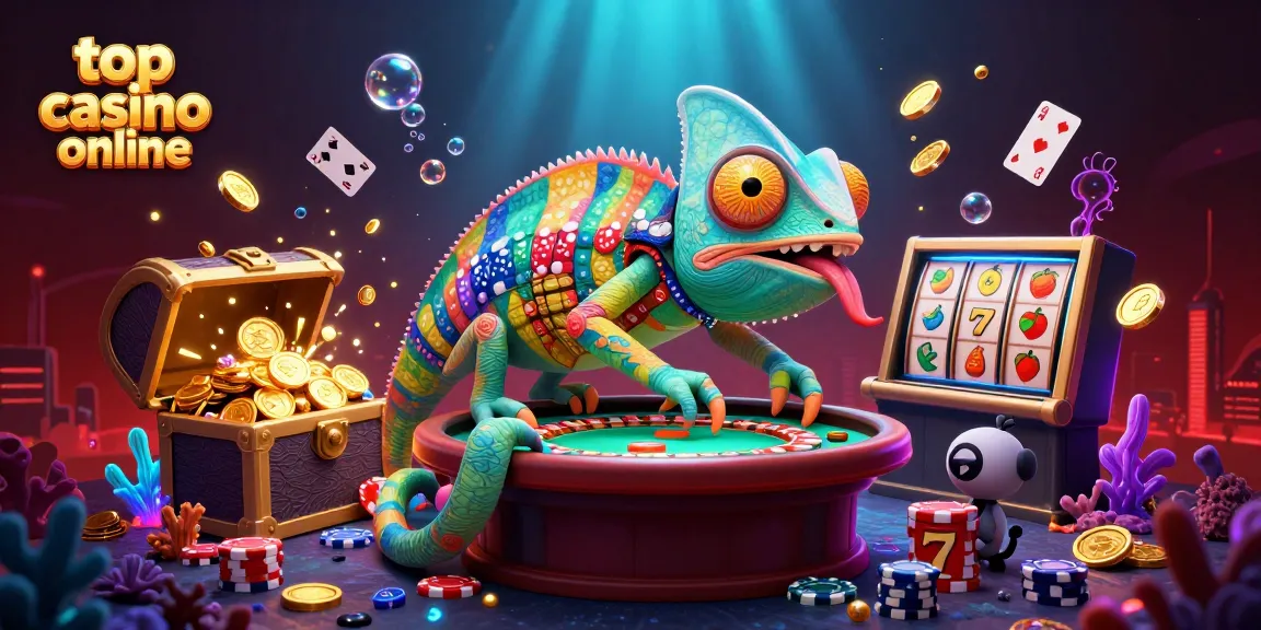 Experimentează emoția sloturilor la top casino online cu un șopârlă uriașă colorată și elemente de joc atrăgătoare.