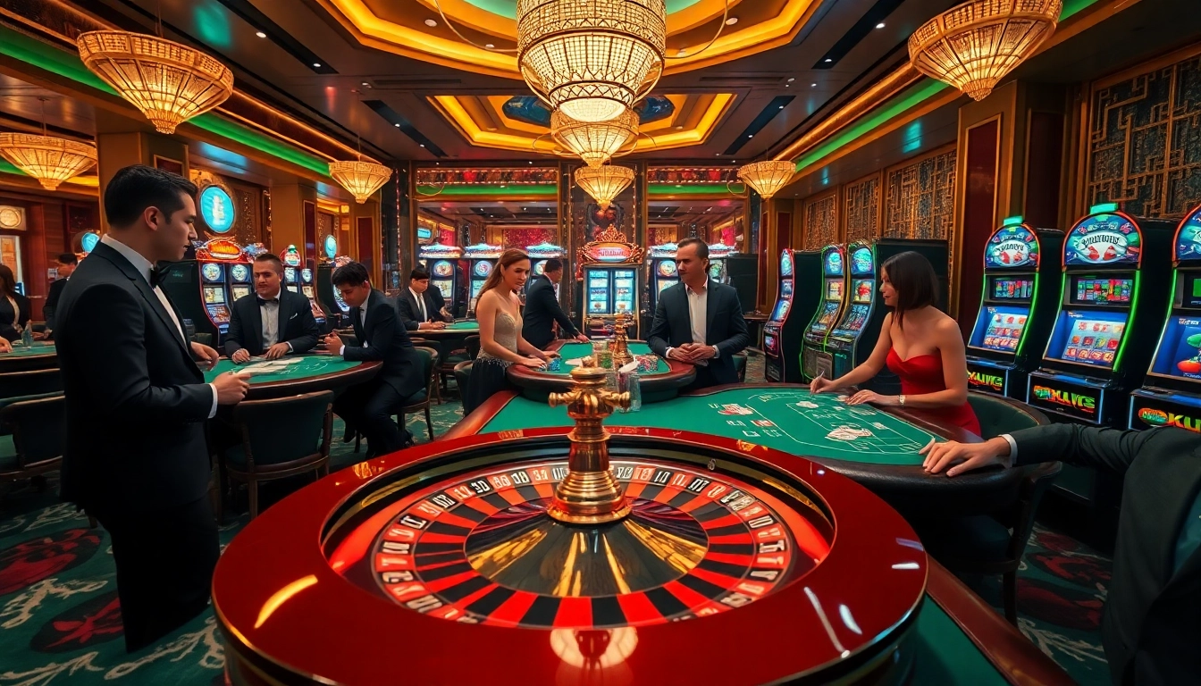 Players enjoying high-stakes games at MM88 Tokyo's luxurious online casino platform.