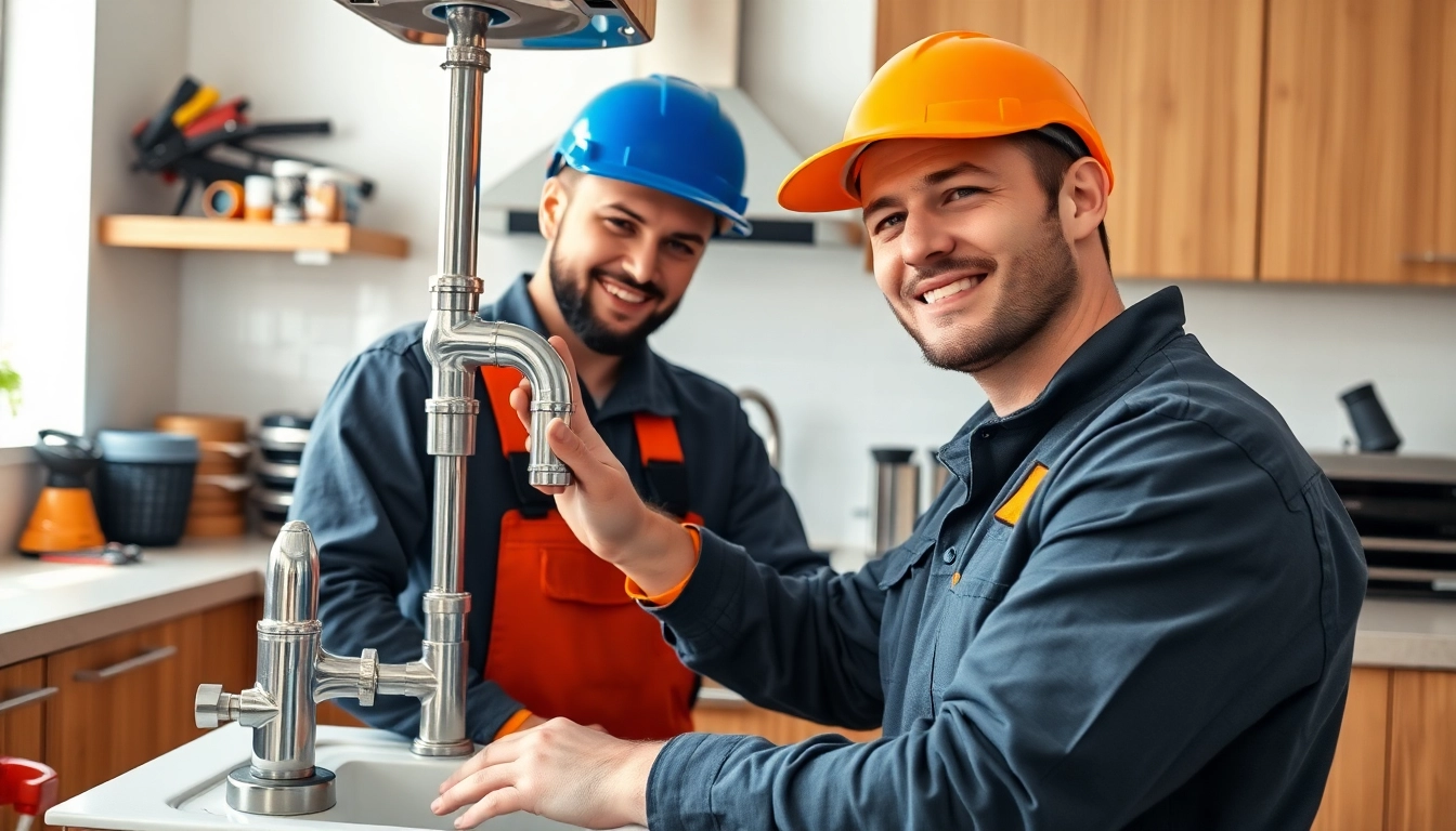 Local plumber fixing pipes in a modern kitchen, showcasing expertise and professionalism.