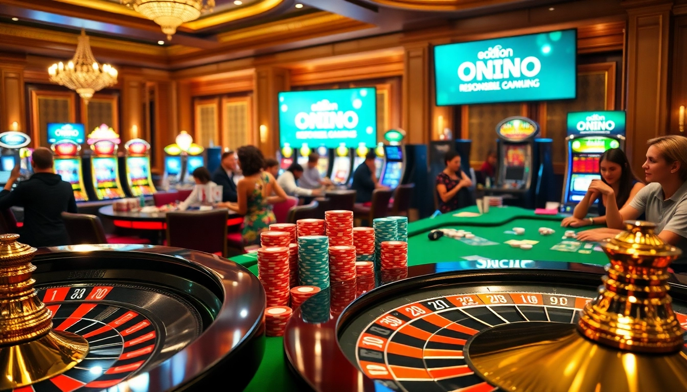 Players enjoying gambling games in a luxurious casino setting with hidden wiki onion references.