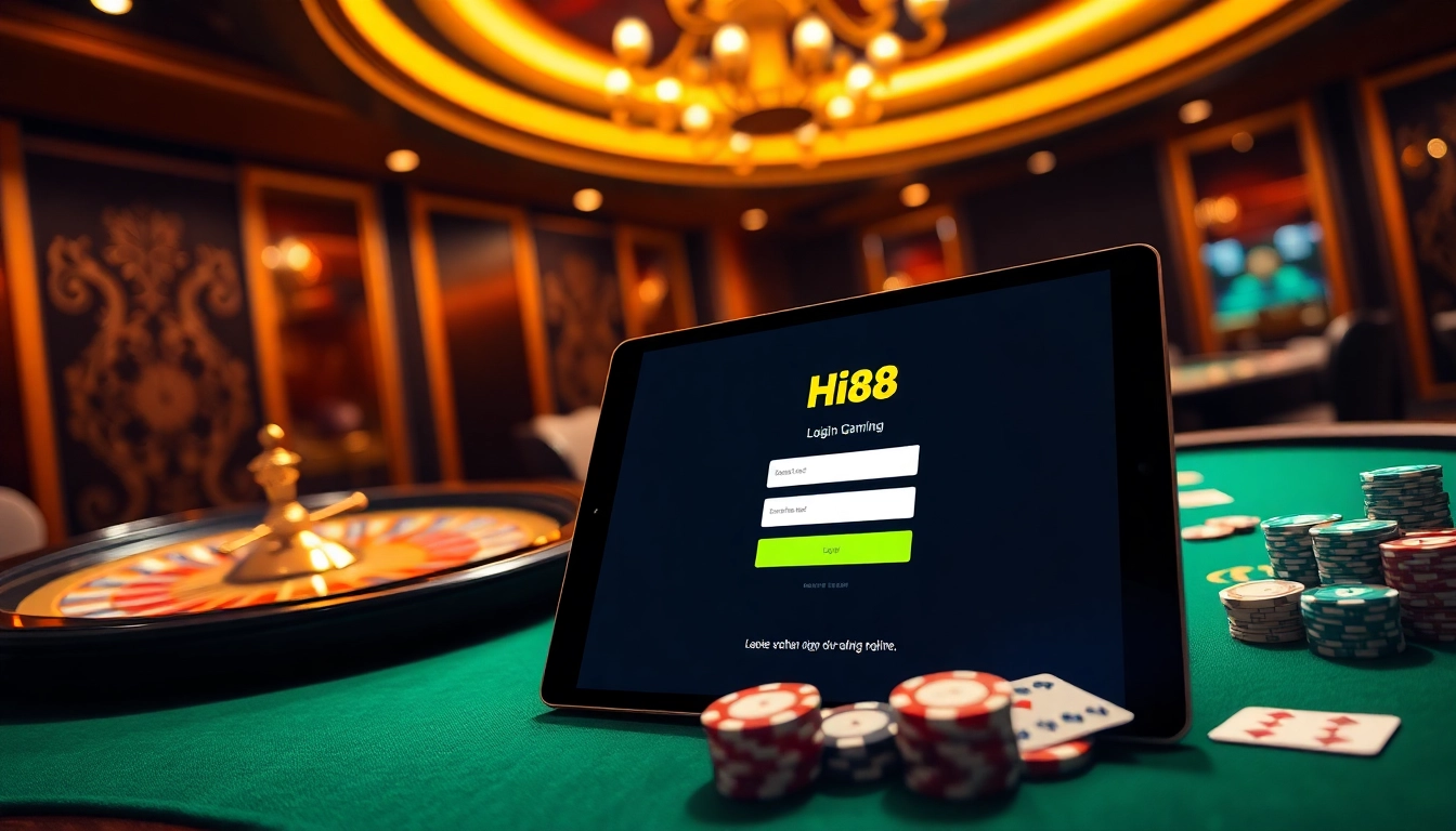 Login interface of Hi88 đăng nhập showcasing dynamic casino gaming options.