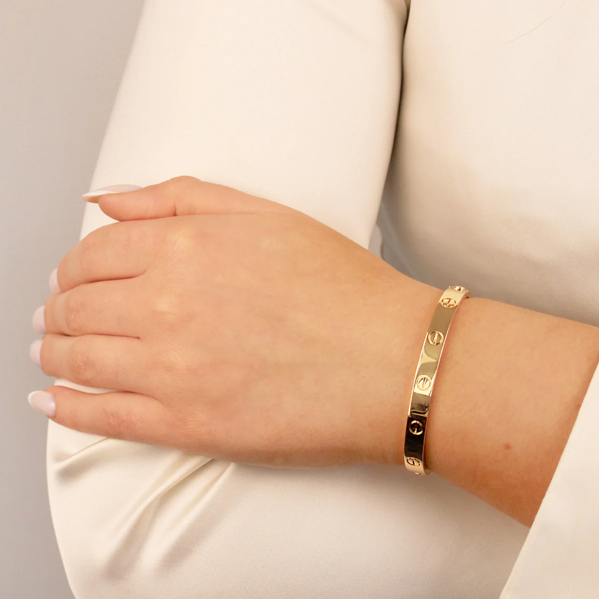 Premium Gold love bangle with Modern Design | London Diamond Online