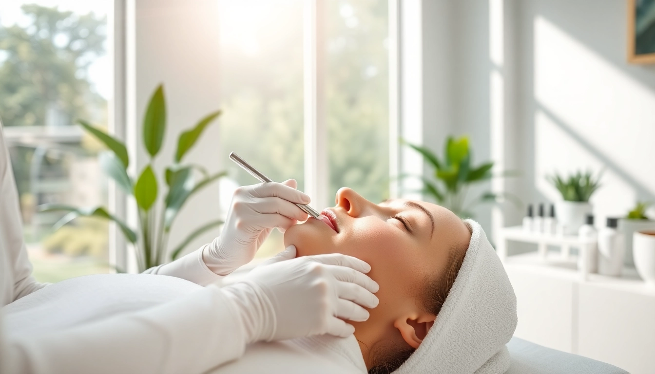 Hydrodermabrasion facial Queens NY in a serene spa environment with a clinician at work.