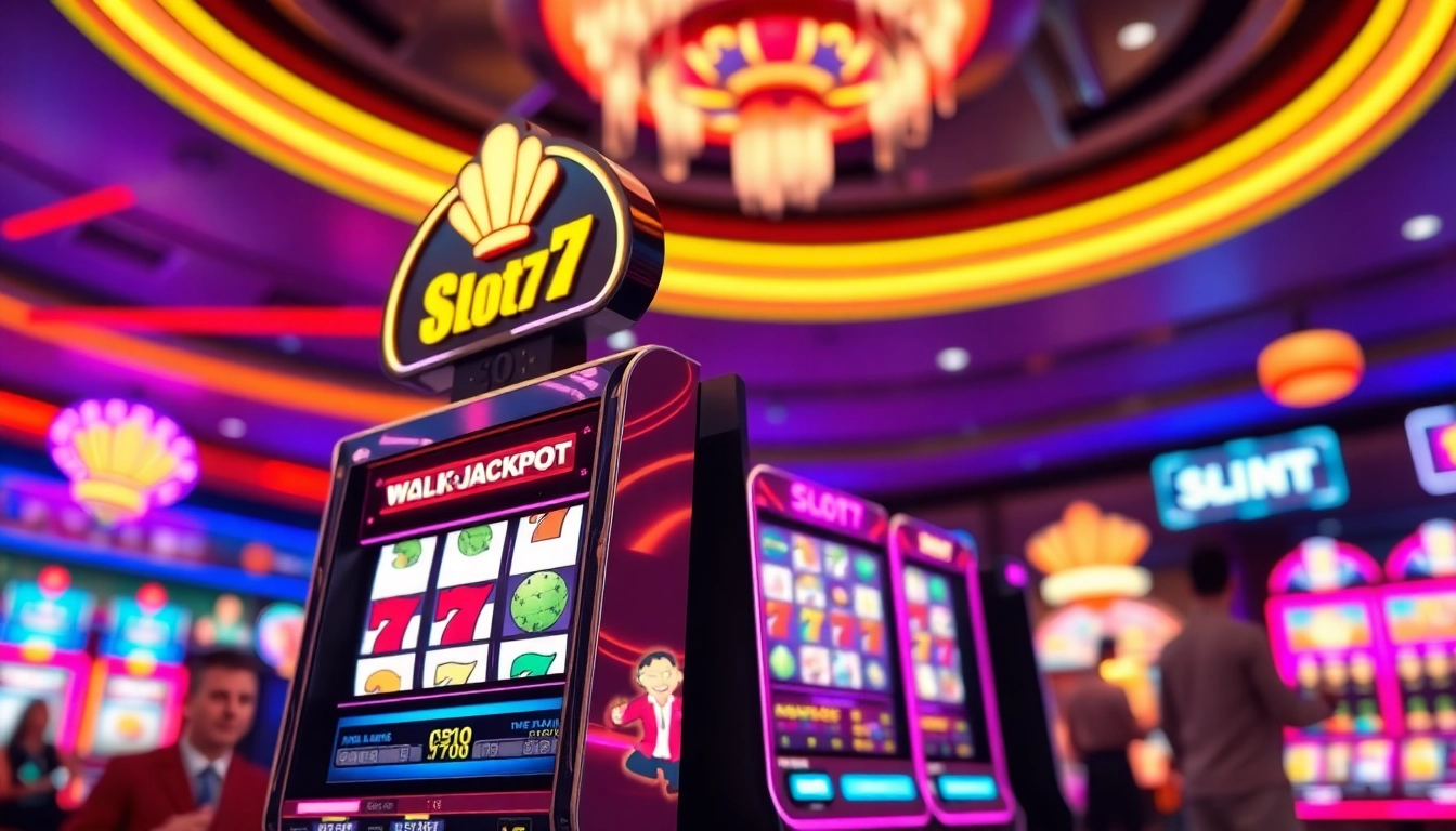 Engage with the exciting slot777 machine in a colorful casino atmosphere.