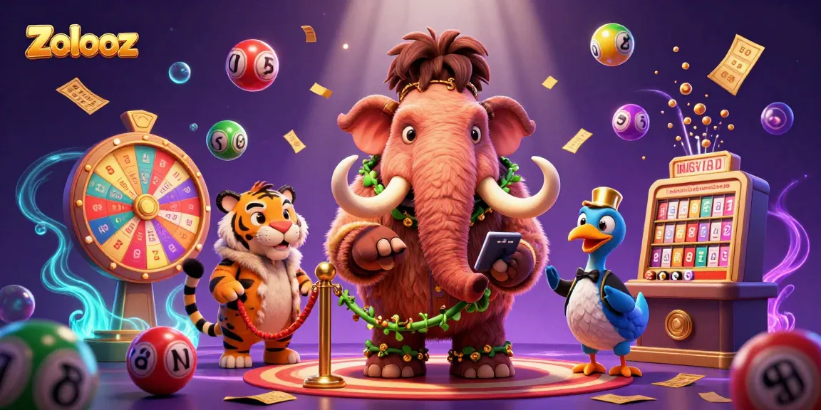 Zolooz invites you to join the excitement with a vibrant casino scene featuring dynamic lottery elements.