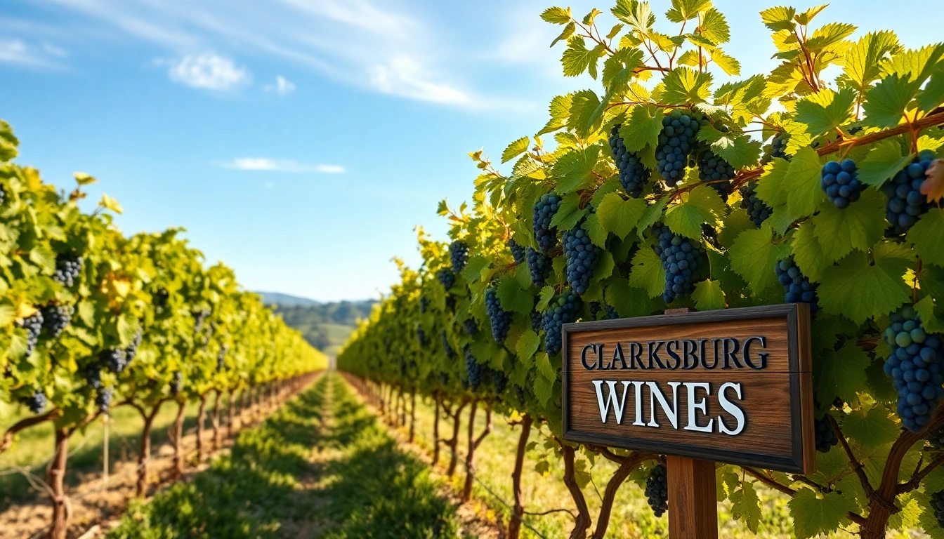 Sample Clarksburg wines on a rustic vineyard table highlighting local flavors