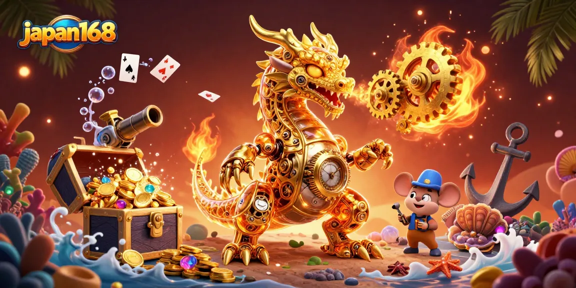 Experience the thrill of japan168 with a stunning 3D illustration showcasing vibrant casino elements and engaging characters.