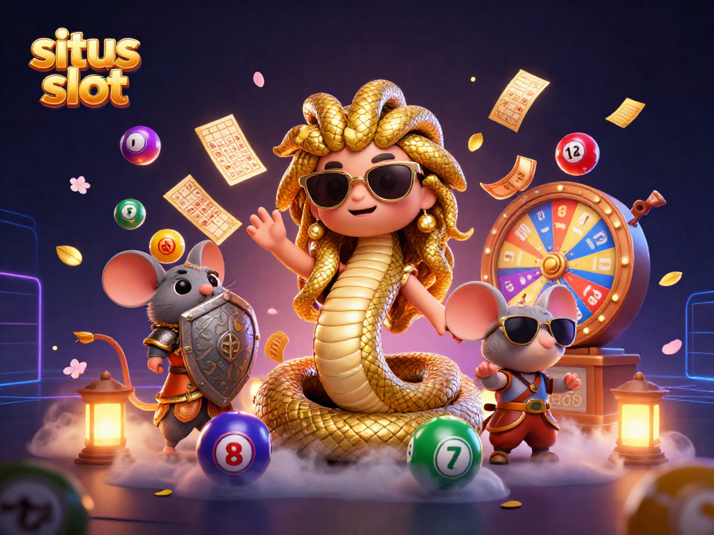 Menang di situs slot dengan Medusa dan karakter menarik di dunia kasino yang penuh warna.
