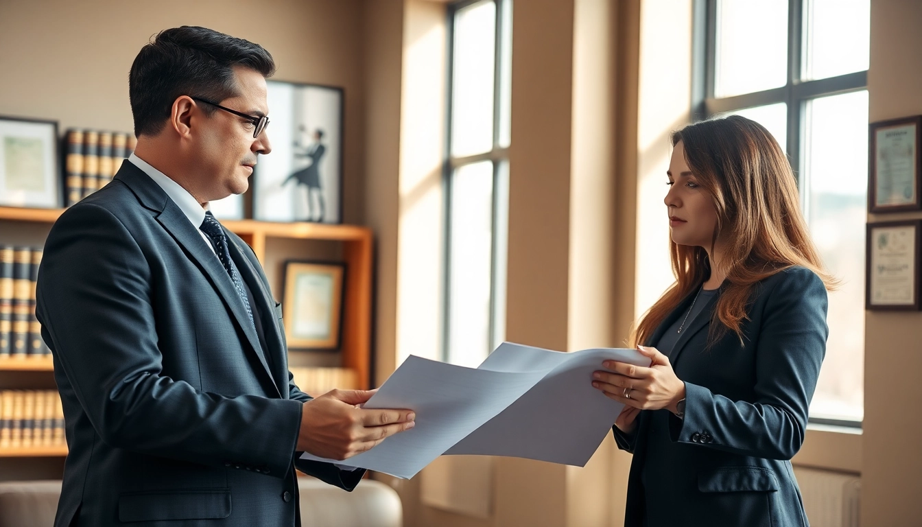San Antonio accident lawyer assisting a client in a professional legal office.