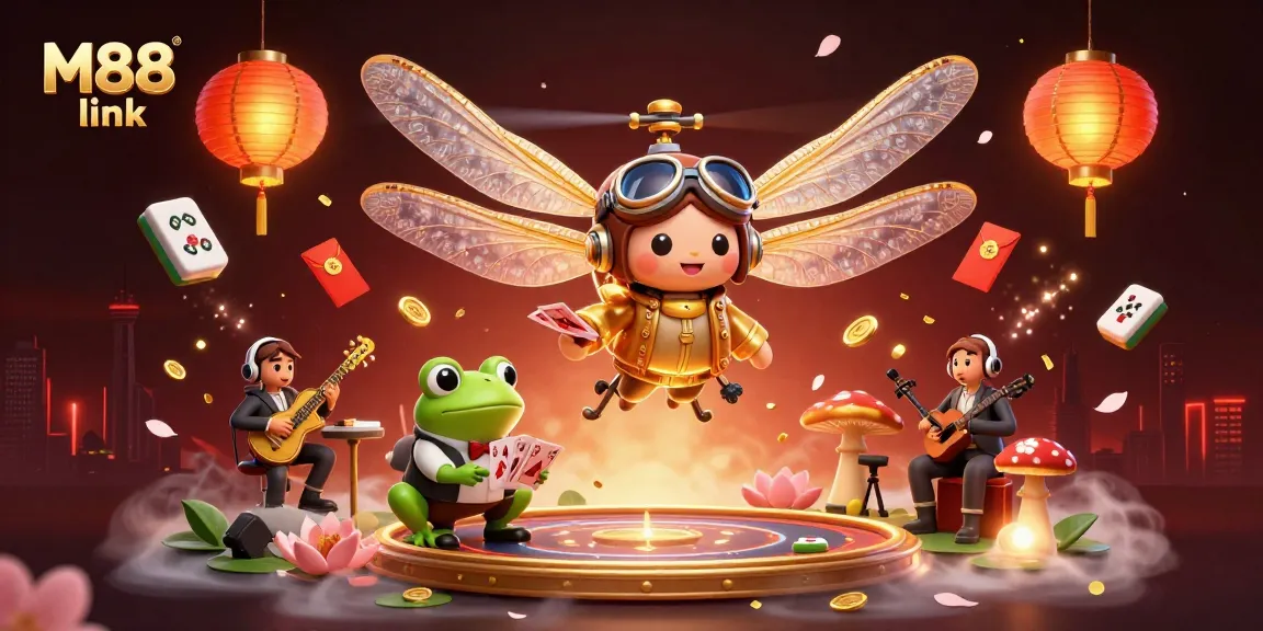 Engage in thrilling plays at M88 link, showcasing a vibrant fantasy casino scene.