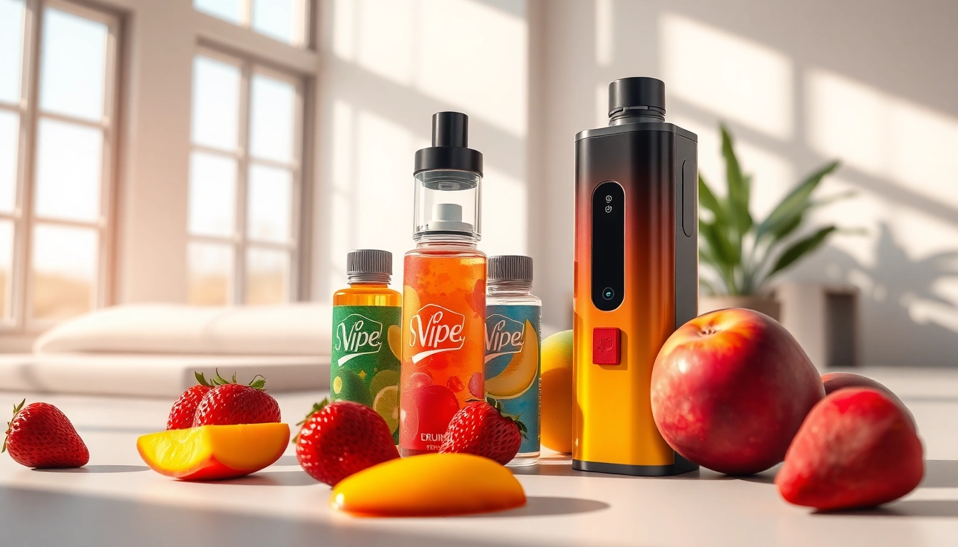 No nicotine vape showcased in a vibrant setting with fruit flavors and modern design for enticing appeal.