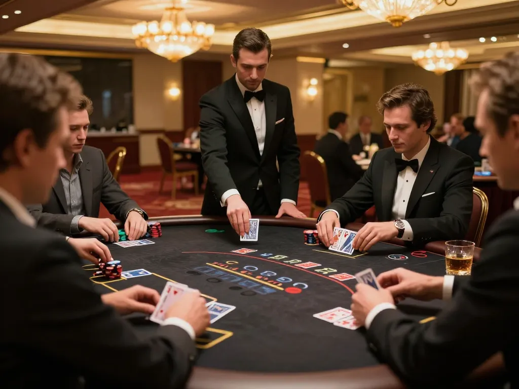 Engaged players strategizing at a blackjack table featuring top quality widgets for interactive gameplay