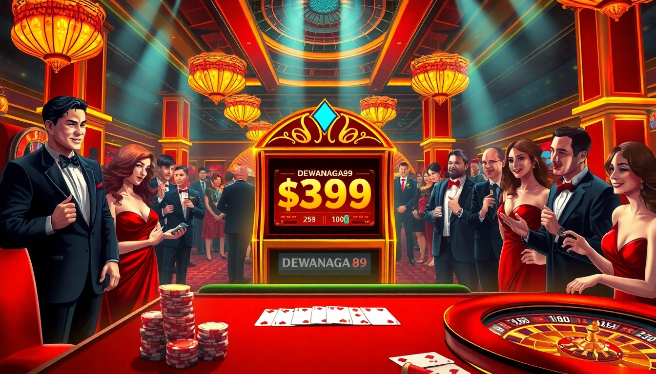 Rasakan sensasi menang di mesin slot Dewanaga89 dalam adegan kasino mewah ini.