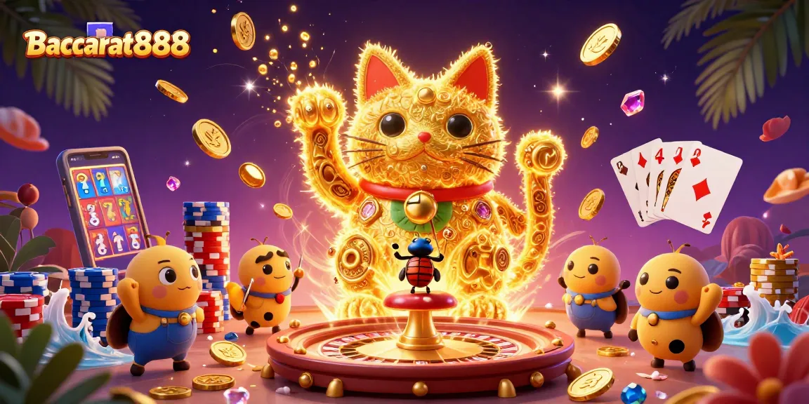 Experience Baccarat888 through our vibrant lucky cat scene with dynamic casino elements.