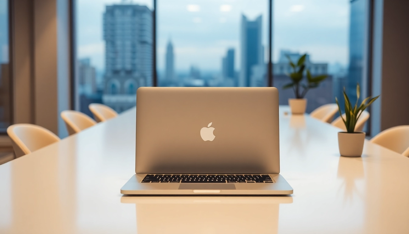 Utilización del MacBook Air M2 en un entorno profesional moderno con diseño elegante.