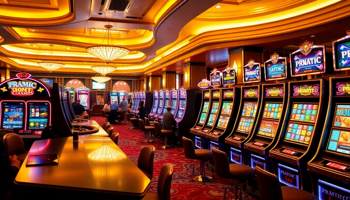 Experience the thrill of pragmatic slot games at a luxurious casino setting.