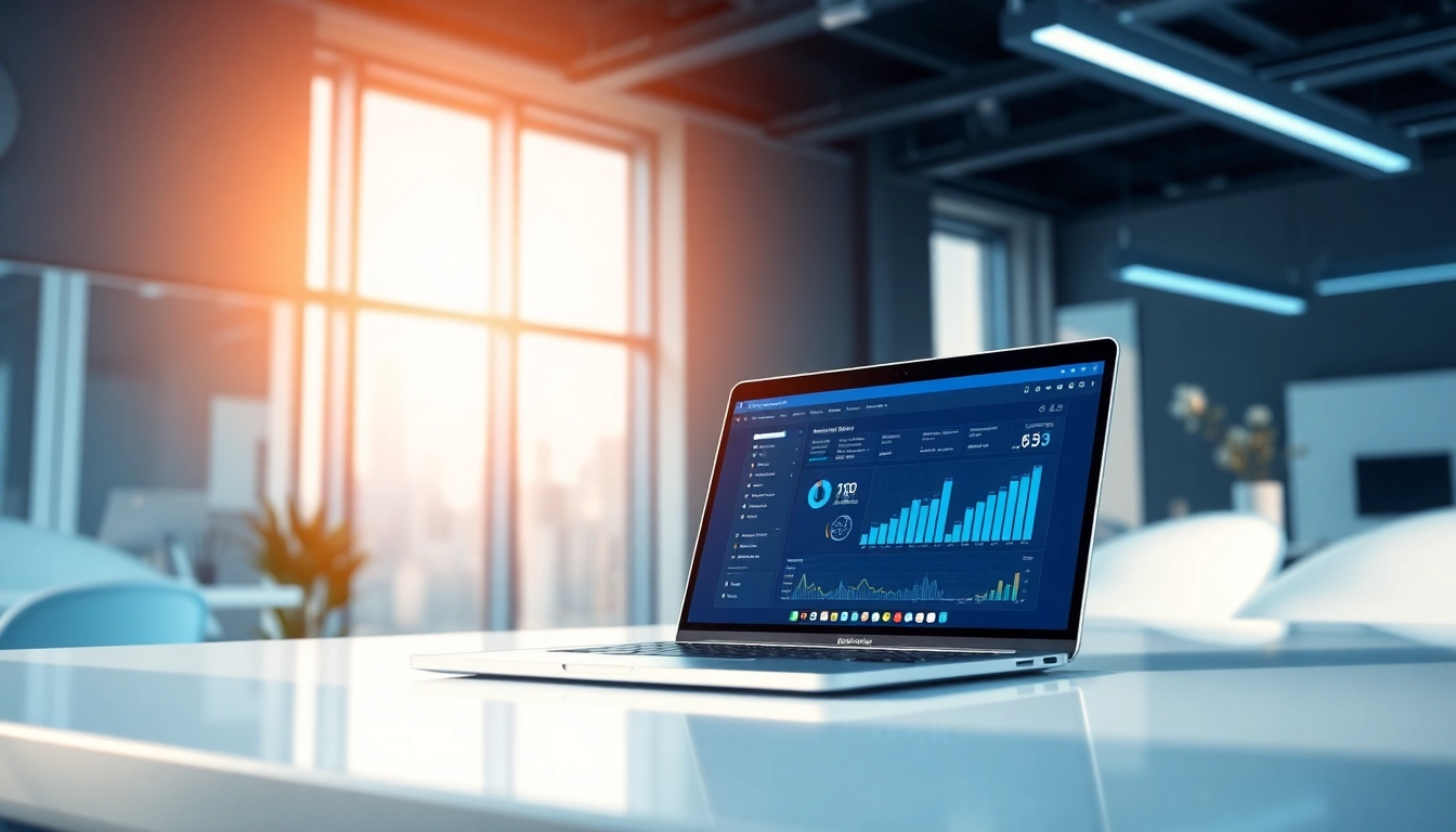 Illustration of openai seo tools enhancing digital marketing strategies with a modern office setup.