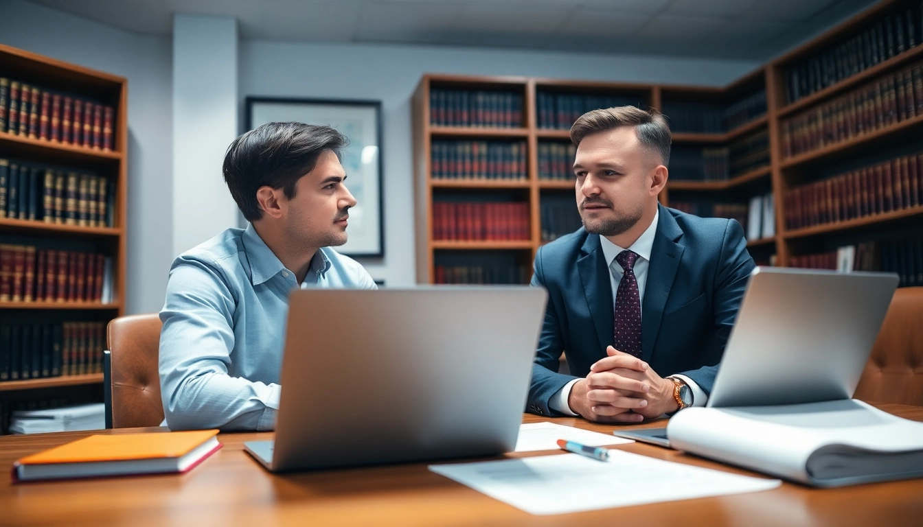 Consultation with a New York City Injury Lawyer in a modern office, showcasing professionalism.