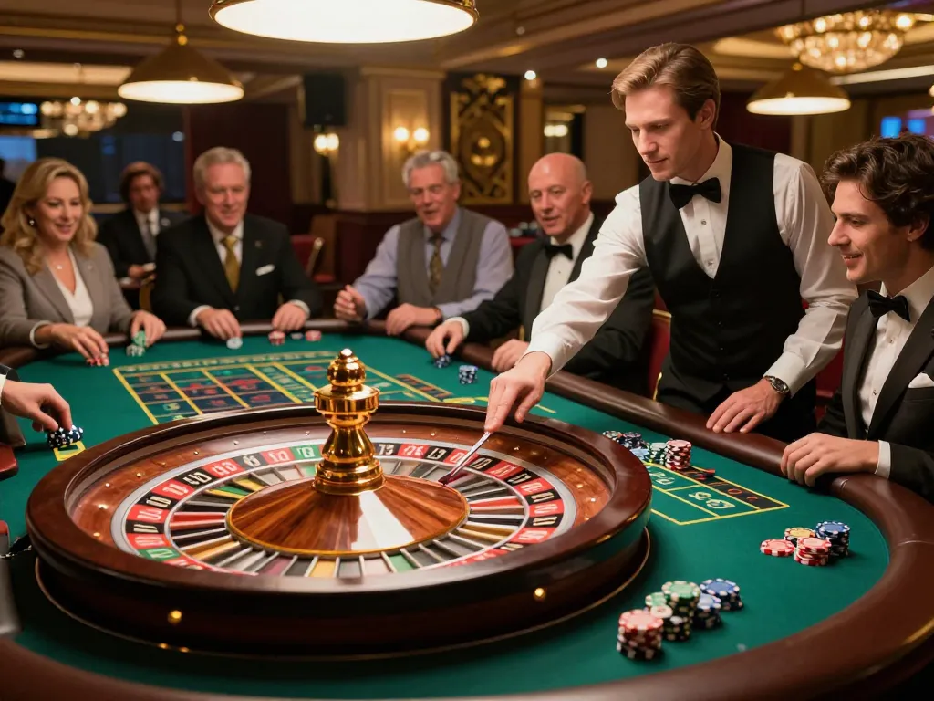 Players place bets on a roulette table, experiencing excitement while deciding to deposit 1k for their game strategies.