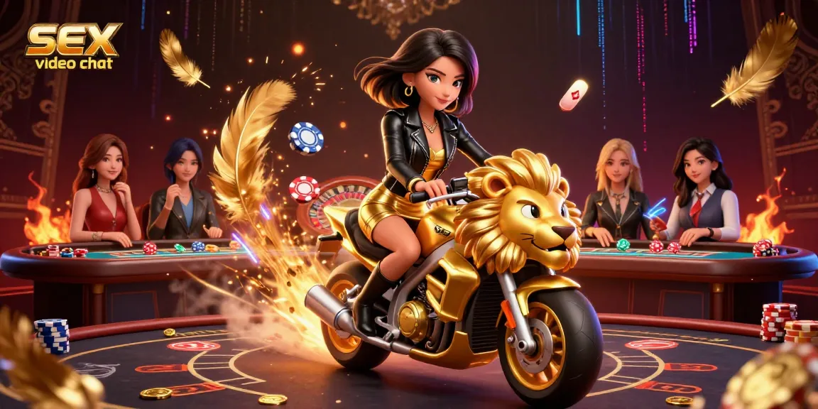 Engage in a thrilling sex video chat with live online gamblers in a vibrant 3D casino setting.