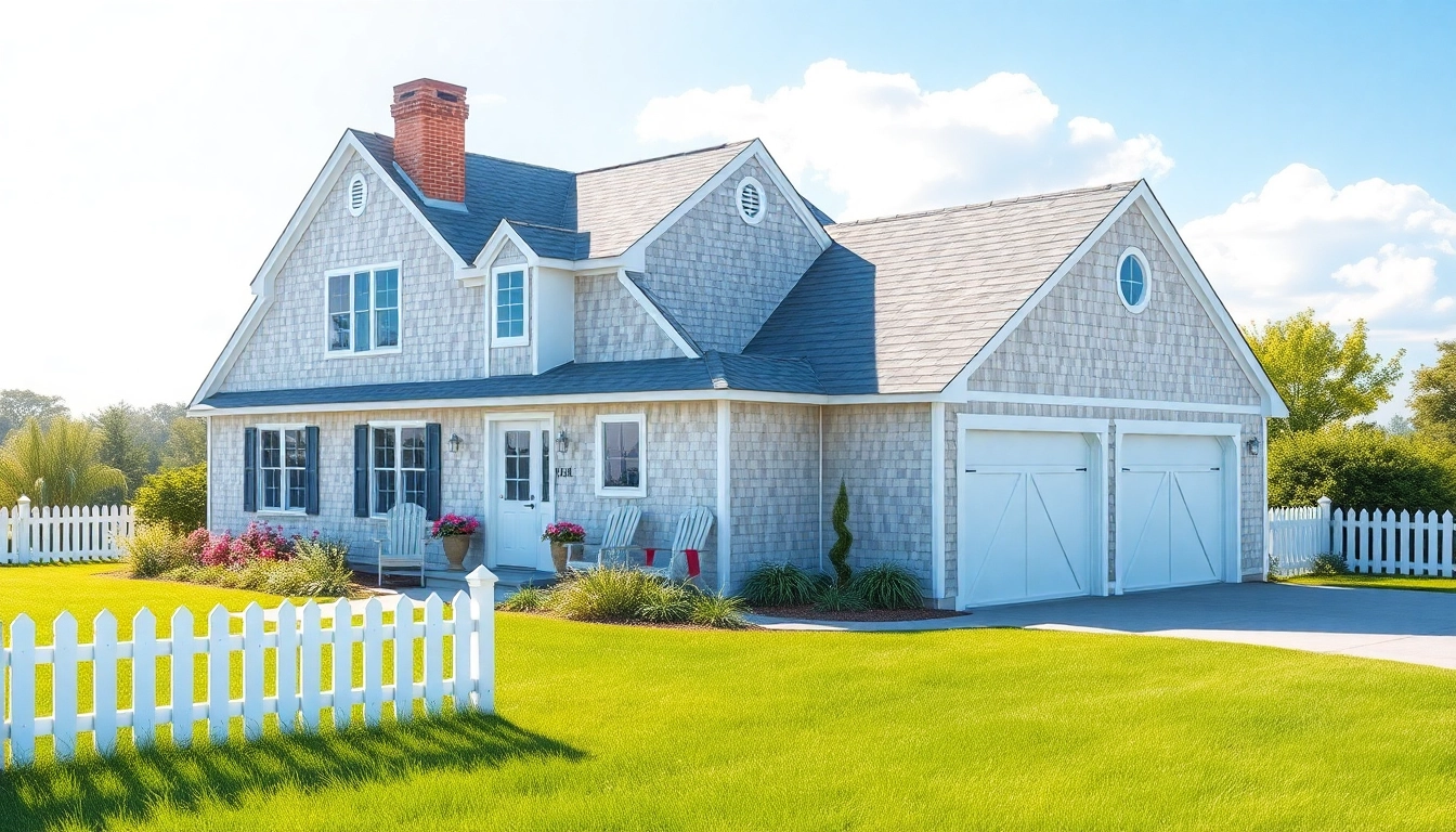 Cape Cod home expansion featuring a charming coastal design with attached garage and inviting atmosphere.