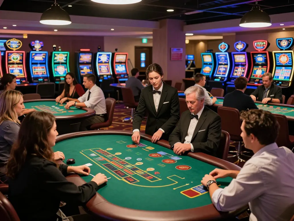 Players enjoying blackjack action at Manclub casino, showcasing thrilling gameplay and vibrant atmosphere