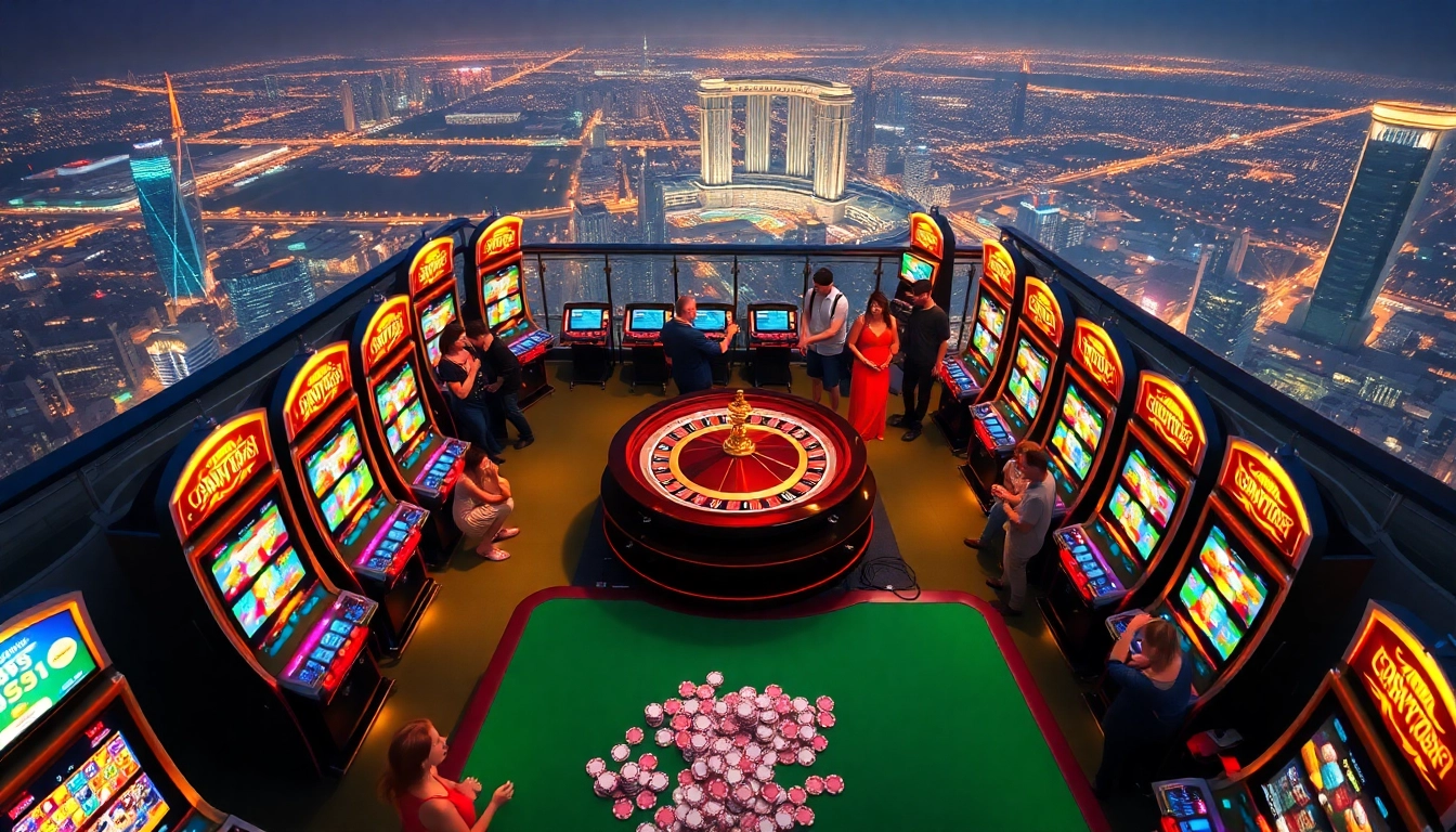 Players enjoying their wins at the vibrant slot server kamboja machines in a luxurious casino.