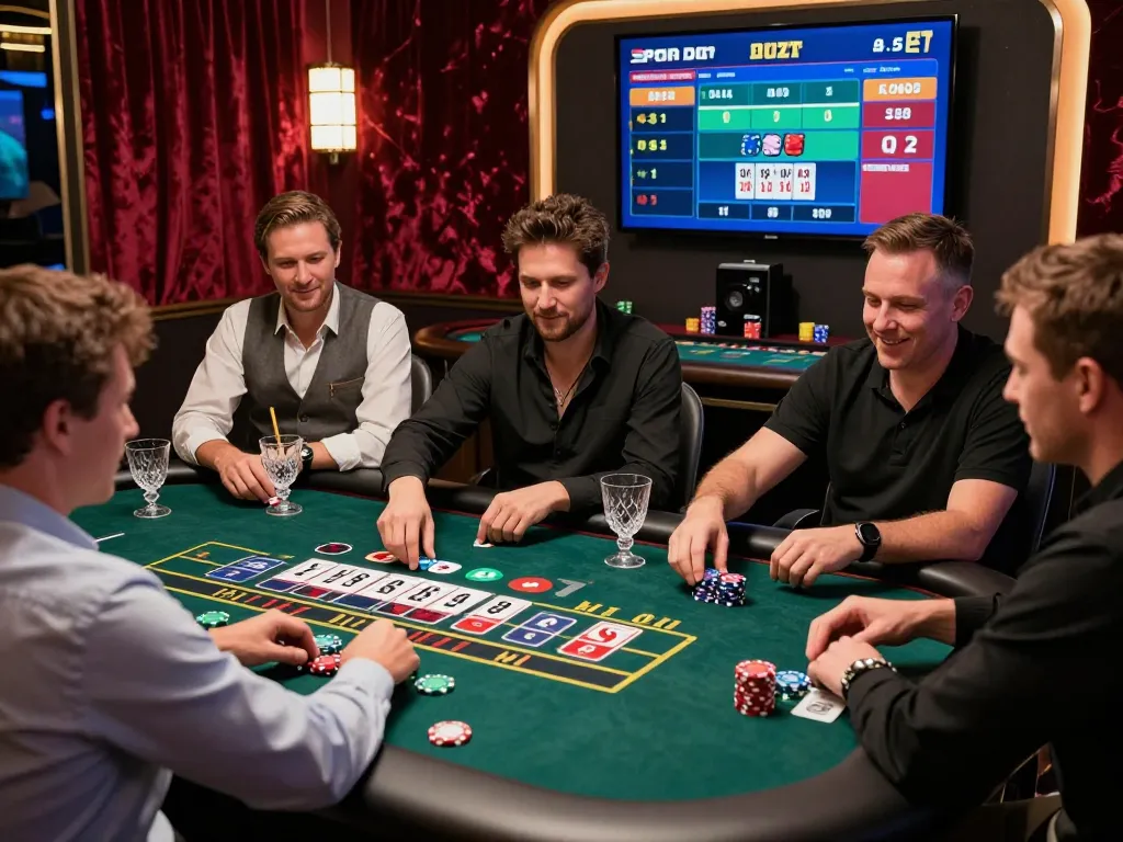 Exciting baccarat gameplay at a vibrant 바카라사이트, showcasing players and live dealer interactions.