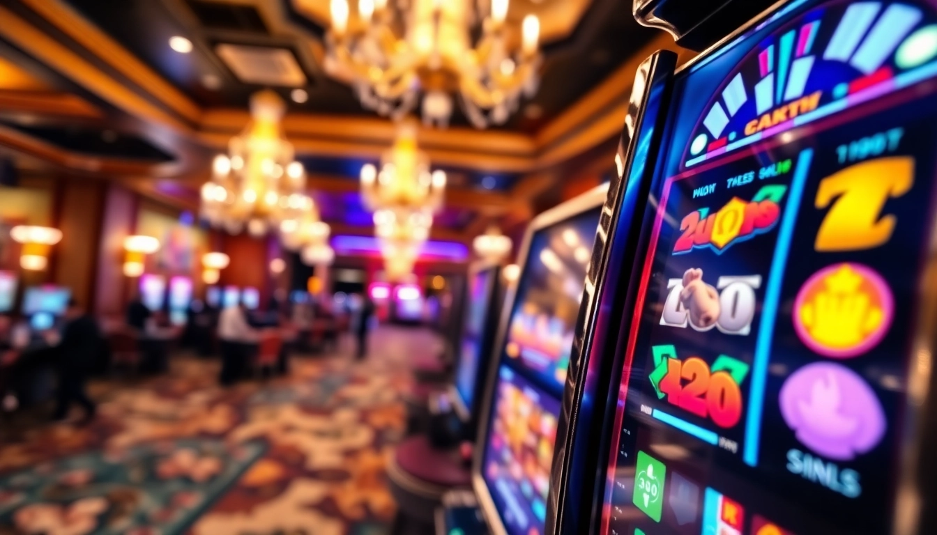 Menangkan situs slot demo terbaik di kasino modern dengan mesin slot yang mengkilap dan ramai.