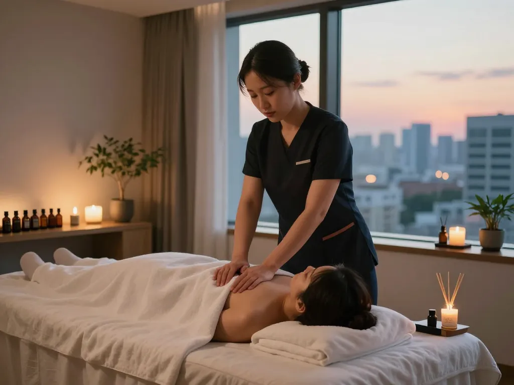 Experience rejuvenating 인천 출장마사지 in a tranquil hotel room with professional care.