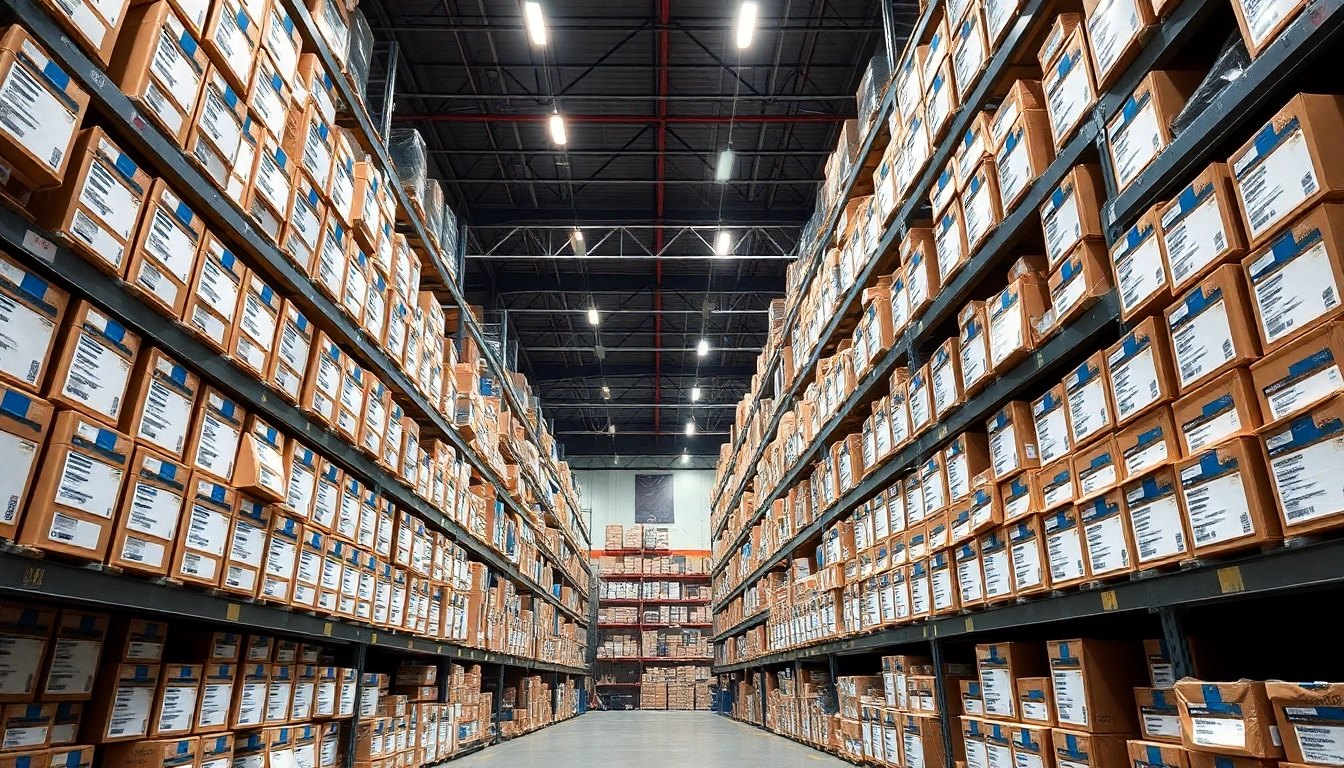Explore a vast selection of genuine OEM parts at https://factoryoemsupply.com/ in a bustling automotive warehouse.