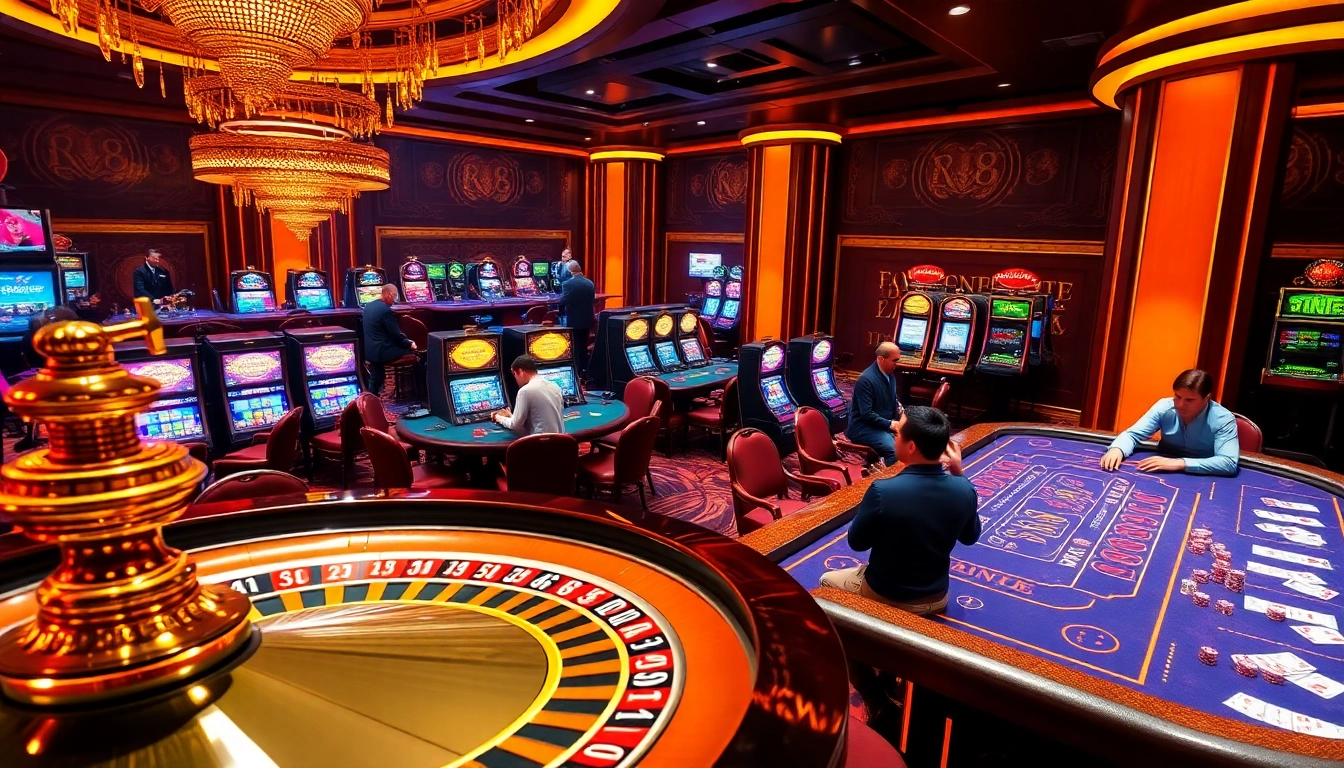 Exciting casino action at XX 88 featuring roulette, poker, and slot machines.