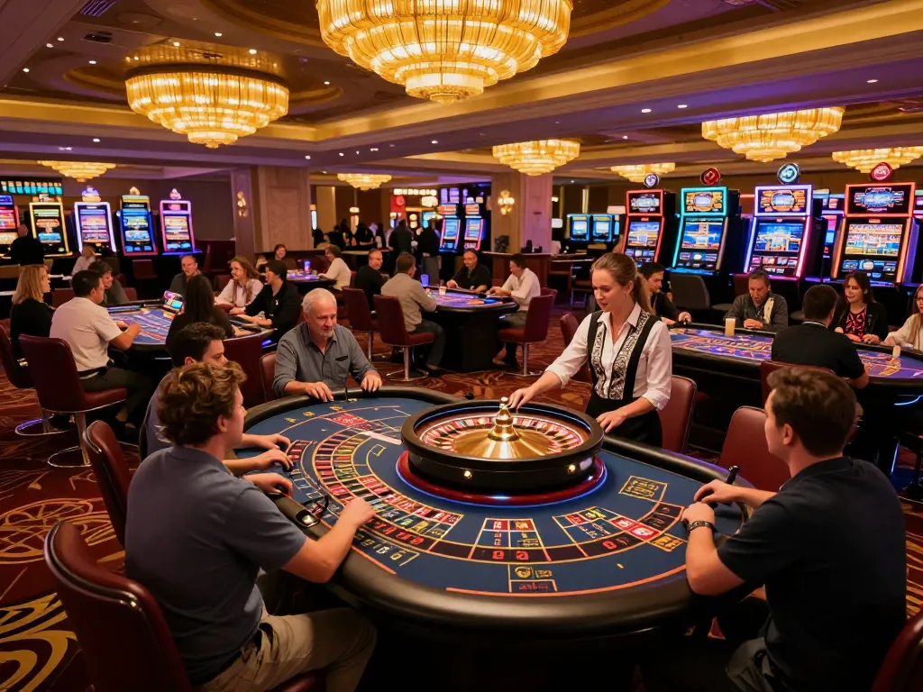 Players enjoying a lively roulette game at zkjj188 casino, showcasing excitement and action.
