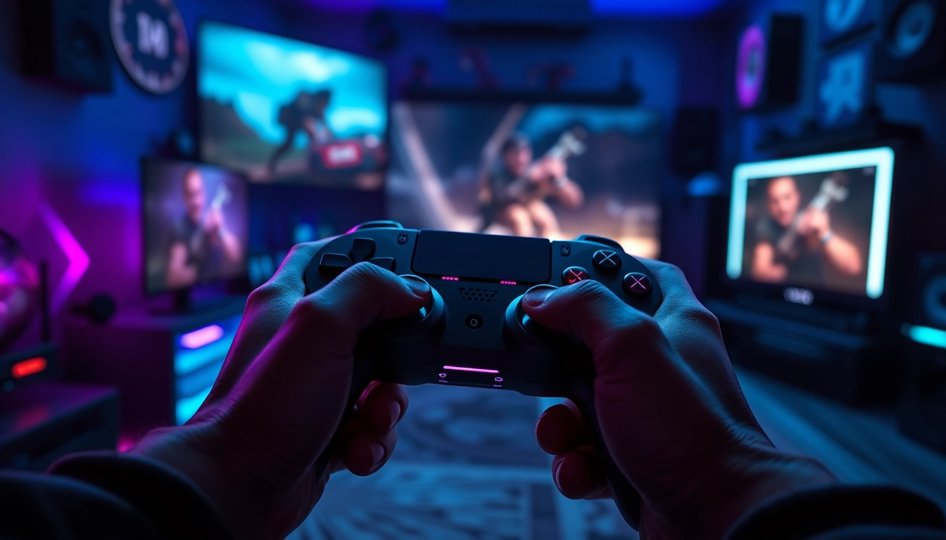 Cinematic view of a player using Cronus zen controller in action gaming.